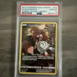 Pokemon TCG Magnemite Holo Secret Rare Card Cosmic Eclipse 242/236 PSA 10 - Image 1