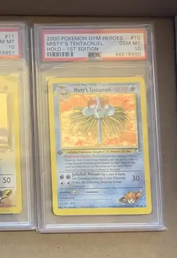PSA 10 1st Edition Misty's Tentacruel 10/132 Gym Heroes Pokemon 2000 - Image 1