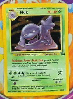 🔥Pokemon TCG Muk Holo Rare Card 13/62 Fossil 1999 WOTC LP/MP Excellent👍📈 - Image 3
