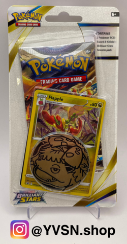Pokemon Brilliant Stars 1 Pack Checklane Blister Pack Sealed Flapple Promo x 1 - Image 1