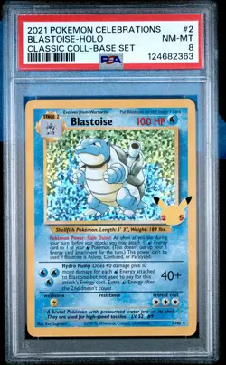 2021 POKEMON CELEBRATIONS CLASSIC COLLECTION #2 BLASTOISE-HOLO PSA 8 - Image 1