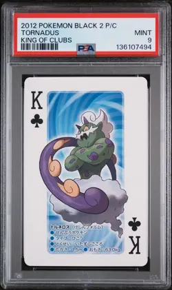 2012 POKEMON BLACK 2 PLAYING CARDS KING OF CLUBS TORNADUS PSA 9 - Image 1