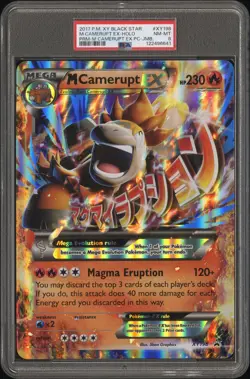 2017 POKEMON XY BLACK STAR PROMO JUMBO #XY198 M CAMERUPT EX PSA 8 - Image 1