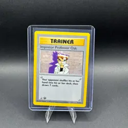 Impostor Professor Oak Pokemon 1st Edition Base 73/102 Vintage MP - Image 1