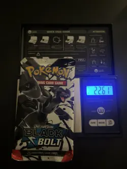 Heavy! 22.61g Pokemon TCG SV 10.5 Black Bolt Booster Pack Sealed! - Image 1