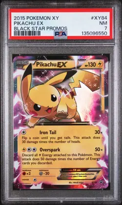 2015 POKEMON XY BLACK STAR PROMOS #XY84 PIKACHU EX PSA 7 - Image 1