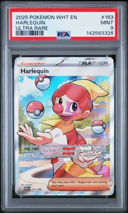 2025 POKEMON WHT EN-WHITE FLARE ULTRA RARE #163 HARLEQUIN PSA 9 - Image 1