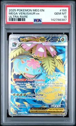 2025 POKEMON MEG EN-MEGA EVOLUTION ULTRA RARE #155 MEGA VENUSAUR EX PSA 10 - Image 1