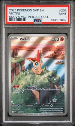 2025 POKEMON SVP PROMO UNOVA VICTINI ILLUSTRATION COLLECTION #208 VICTINI PSA 9 - Image 1