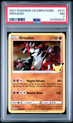 2021 POKEMON CELEBRATIONS #017 GROUDON PSA 7 - Image 1