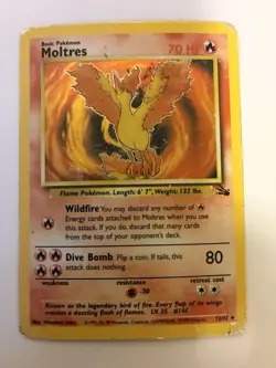 Pokemon: Moltres 27/62 Holo Fossil Unlimited - HP - Image 1