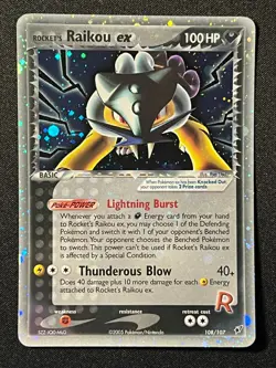 Rocket's Raikou ex 108/107 Pokemon Ex Deoxys -Secret Rare Holo-NM - Image 2