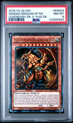 2016 YU-GI-OH! LEGEND DECK II YUGI DECK #ENS03 THE WINGED DRAGON OF RA PSA 8 - Image 1