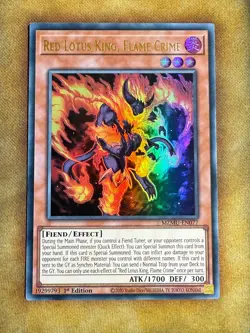 Yugioh Red Lotus King, Flame Crime MZMU-EN077 Ultra Rare 1st Ed NM - Image 1
