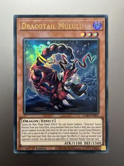 Yugioh - Dracotail Mululu Ultra Rare JUSH-EN005, Near Mint, 1st Edition - Image 1
