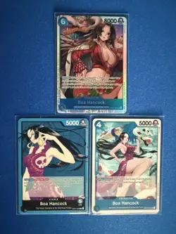 Boa Hancock One Piece TCG OP07-051 Super Rare+OP07 Leader+OP02 Uncommon - PWE - Image 1
