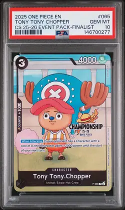2025 ONE PIECE CHAMP 2025-26 EVENT PACK FINALIST #065 TONY TONY CHOPPER PSA 10 - Image 1