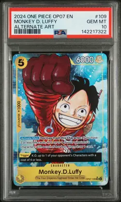 2024 ONE PIECE OP07-500 YEARS IN THE FUTURE ALTERNATE ART MONKEY D. LUFFY PSA 10 - Image 1