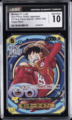 2024 ONE PIECE PC: ONE PIECE DAY '24 JAPANESE MONKEY D. LUFFY CGC 10 - Image 1