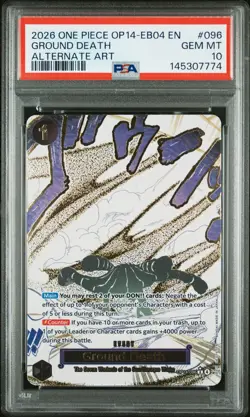 2026 ONE PIECE OP14-EB04-THE AZURE SEA'S SEVEN ALTERNATE ART GROUND DEATH PSA 10 - Image 1