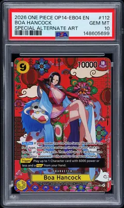 2026 ONE PIECE OP14-EB04-THE AZURE SEA'S SEVEN ALT ART #112 BOA HANCOCK PSA 10 - Image 1