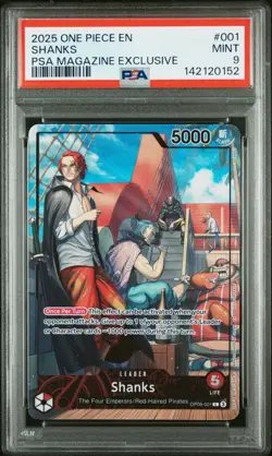 2025 ONE PIECE PROMOS PSA MAGAZINE EXCLUSIVE #001 SHANKS PSA 9 - Image 1