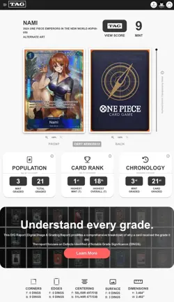 Nami OP09-050 Alt Art Emporers In The New World One Piece Mint TAG 9 - Image 5
