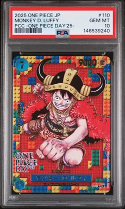 2025 ONE PIECE JPN PREM COLLECTION ONE PIECE DAY'25 #110 MONKEY D. LUFFY PSA 10 - Image 1