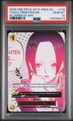 2026 ONE PIECE OP14-EB04-THE AZURE SEA'S SEVEN ALT ART YOU'LL FRIGHTEN ME PSA 10 - Image 1