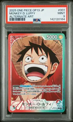 2025 ONE PIECE JPN OP13-CARRYING ON HIS WILL ALTERNATE ART MONKEY D. LUFFY PSA 9 - Image 1