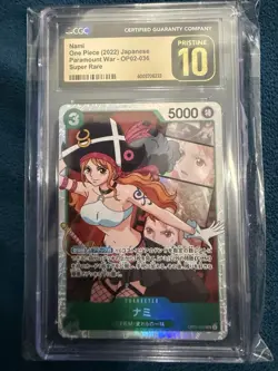 One Piece Nami SR OP02-036 CGC Pristine 10 Paramount War Japanese - Image 1