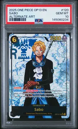 2025 ONE PIECE OP13-CARRYING ON HIS WILL ALTERNATE ART #120 SABO PSA 10 - Image 1