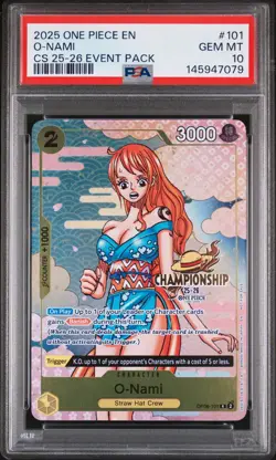 2025 ONE PIECE CHAMPIONSHIP 2025-26 EVENT PACK #101 O-NAMI PSA 10 - Image 1