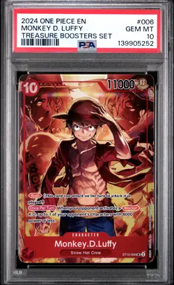 2024 ONE PIECE PROMOS TREASURE BOOSTERS SET #006 MONKEY D. LUFFY PSA 10 - Image 1