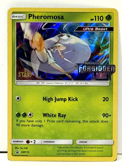 Pokemon SM Forbidden Light Pheromosa STAFF Gold Foil Stamp Prerelease Promo Card - Image 1