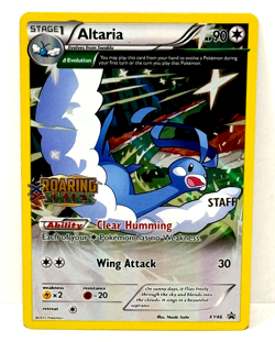 Pokemon XY Roaring Skies Altaria "STAFF" Gold Foil Stamp Prerelease Promo Card - Image 1