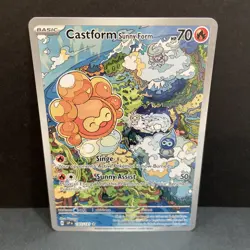 Pokemon Card - Castform Sunny Form Surging Sparks 195/191 Holo Illustration Rare - Image 1