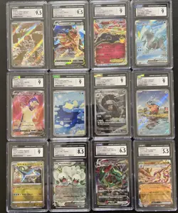 Pokemon CGC Graded Lot of 12 Slab Cards CGC 9.5, 9, 8.5, 6.5 English Japanese - Image 1