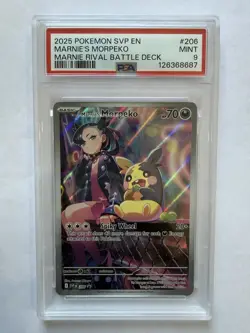 2025 Pokemon SVP #206 Marnie's Morpeko Battle Deck PSA 9 Trading Card Game TCG - Image 1