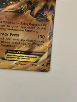 Pokemon TCG Regirock EX Ultra Rare Card 43/124 Fates Collide LP - Image 3