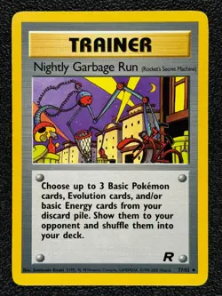Nightly Garbage Run 77/82 Base Set Team Rocket Uncommon TRAINER Card 2000 NM - Image 1