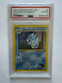 2000 Pokemon Giovanni Gyarados 5/132 Gym Challenge Holo PSA 6 Trading Card Game - Image 1