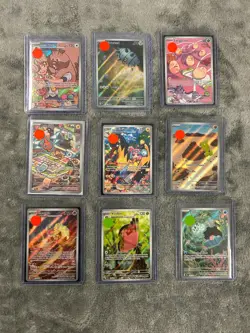 Pokemon TCG Lot of 9 Illustration Rare Full Art Holo Cards NM - Image 1