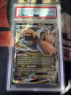 2014 Pokemon XY Furious Fists Dragonite EX 74 PSA 6 - Image 1