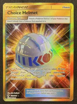 Pokemon TCG Choice Helmet Lost Thunder 229/214 Gold Secret Ultra Rare NM - Image 1
