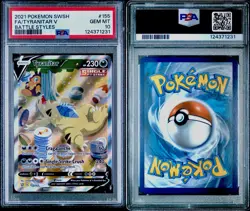 2021 POKEMON SWORD & SHIELD BATTLE STYLES #155 FULL ART/TYRANITAR V PSA 10 - Image 3