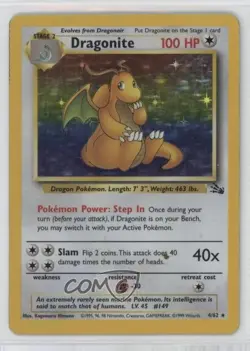Dragonite Holo Pokemon Fossil #4 1999 - Image 1