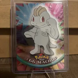 Machop #66 Textured Holo Foil 1999 Topps Pokemon TV Animation Edition - Image 1