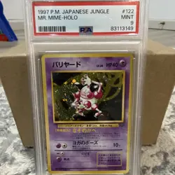 Pokemon 1997 Jungle Mr. Mime Holo Rare PSA 9 #122 Japanese TCG Basic - Image 1