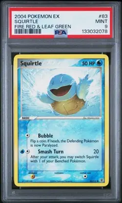 SQUIRTLE 2004 POKEMON FIRE RED & LEAF GREEN 83/112 GRADED PSA 9 MINT - Image 1